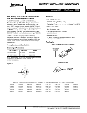 HGT1S2N120BNDS9A Datasheet PDF Intersil