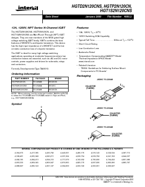 HGTD2N120CNS9A Datasheet PDF Intersil