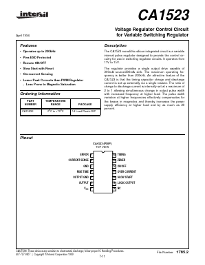 CA1523 Datasheet PDF Intersil