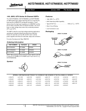 G7N60B Datasheet PDF Intersil