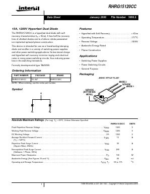 RHRG15120CC Datasheet PDF Intersil