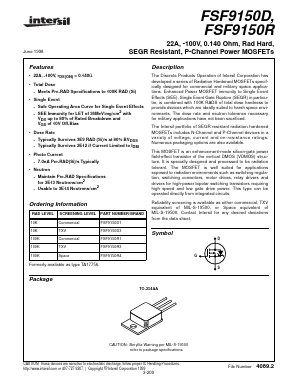 FSF9150R1 Datasheet PDF Intersil