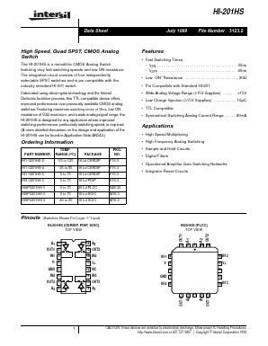 HI3-0201HS-5 Datasheet PDF Intersil