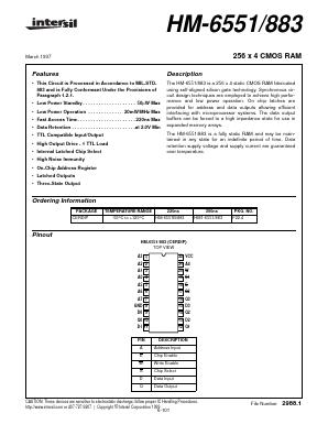 HM-6551/883 Datasheet PDF Intersil