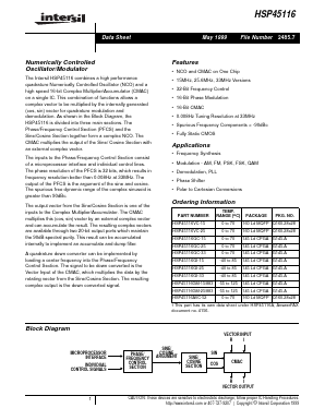 HSP45116AVC-52 Datasheet PDF Intersil