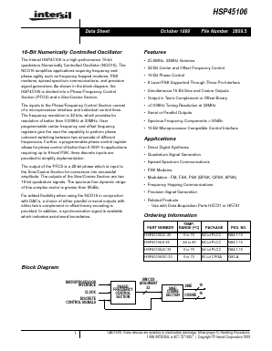HSP45106 Datasheet PDF Intersil