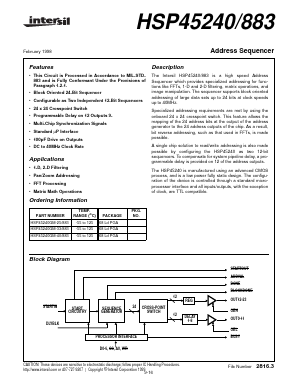HSP45240GM-33883 Datasheet PDF Intersil
