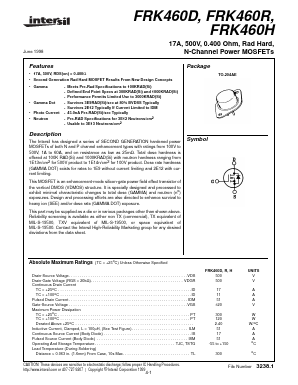 FRK460H Datasheet PDF Intersil