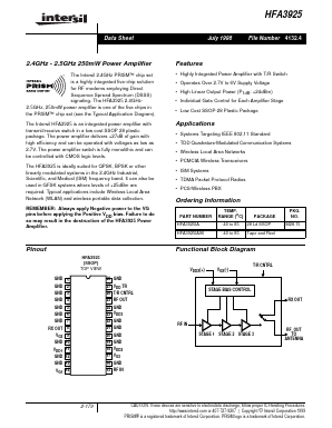 HFA3925IA Datasheet PDF Intersil