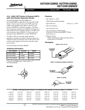 HGTG5N120BND Datasheet PDF Intersil