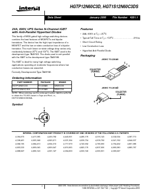 12N60C3D Datasheet PDF Intersil