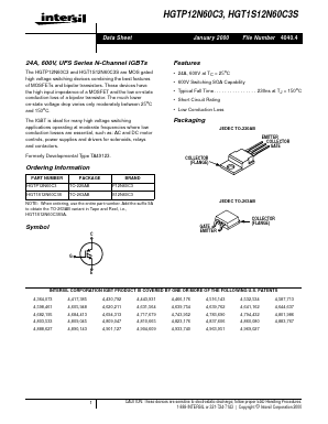 P12N60C3 Datasheet PDF Intersil