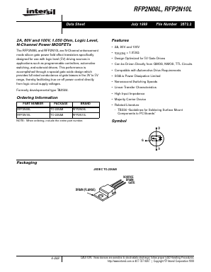 RFP2N10L Datasheet PDF Intersil