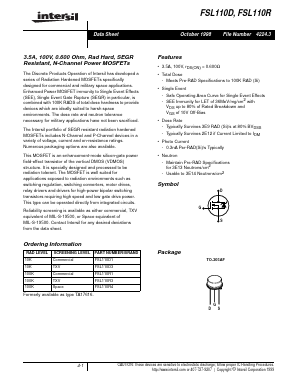 FSL110R Datasheet PDF Intersil