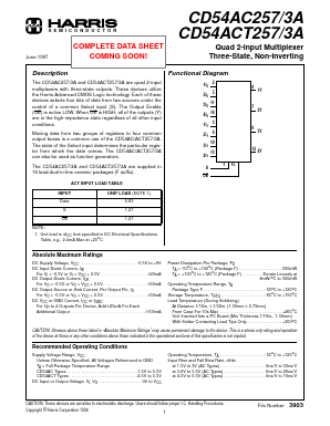 CD54ACT257F3A Datasheet PDF Intersil