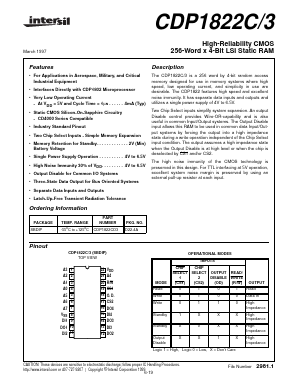 CDP1822C3 Datasheet PDF Intersil