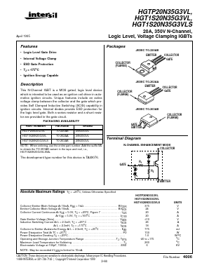 HGT1S20N35G3VLS9A Datasheet PDF Intersil