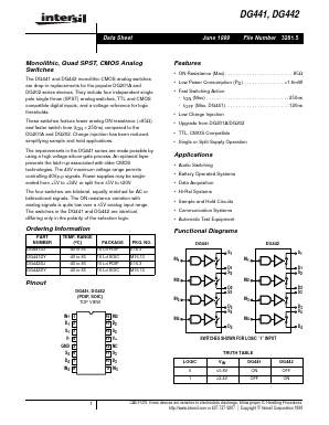 DG441DJ Datasheet PDF Intersil