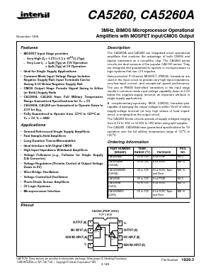 CA5260A Datasheet PDF Intersil