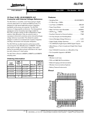 ISL5740 Datasheet PDF Intersil