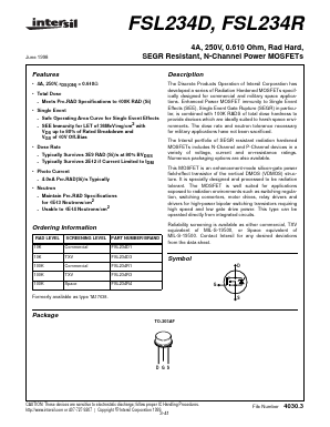 FSL234R3 Datasheet PDF Intersil