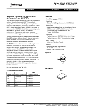 FSYA450R4 Datasheet PDF Intersil