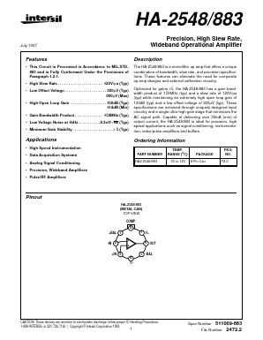 HA-2548/883 Datasheet PDF Intersil