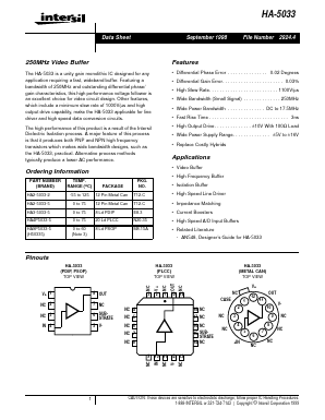 HA-5033-2 Datasheet PDF Intersil