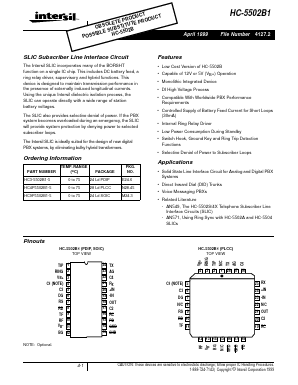 HC-5502B1 Datasheet PDF Intersil