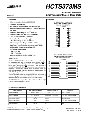 HCTS373K/SAMPLE Datasheet PDF Intersil