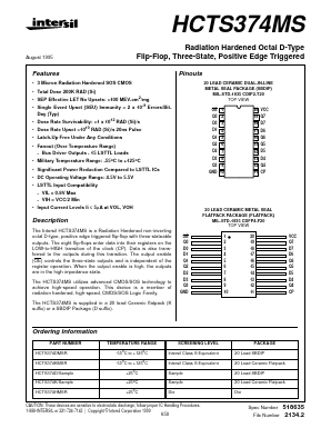 HCTS374D Datasheet PDF Intersil