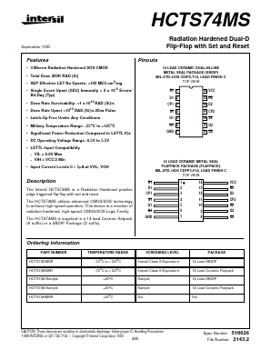 HCTS74D Datasheet PDF Intersil