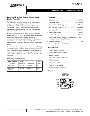 HFA1212 Datasheet PDF Intersil