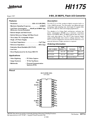 HI1175JCB Datasheet PDF Intersil