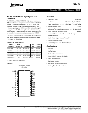 HI5760BIB Datasheet PDF Intersil