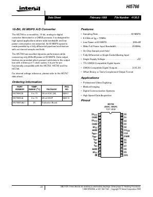 HI5766 Datasheet PDF Intersil