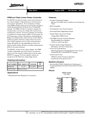 HIP6521 Datasheet PDF Intersil