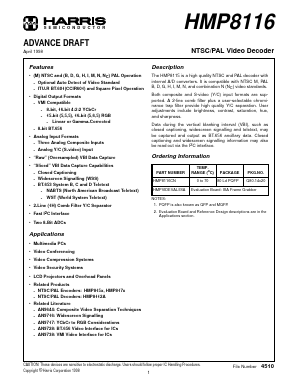 HMP8116CN Datasheet PDF Intersil