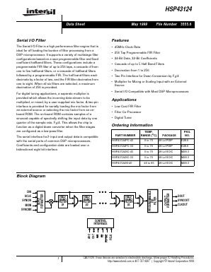 HSP43124PC-45 Datasheet PDF Intersil