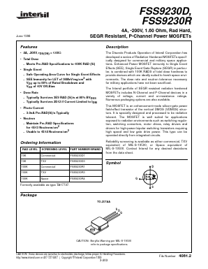 FSS9230D1 Datasheet PDF Intersil