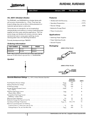 RUR460 Datasheet PDF Intersil