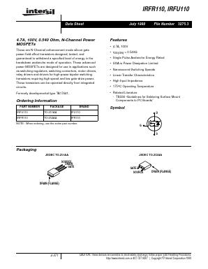 IFU110 Datasheet PDF Intersil