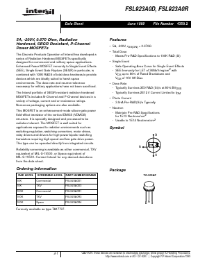 FSL923A0R1 Datasheet PDF Intersil