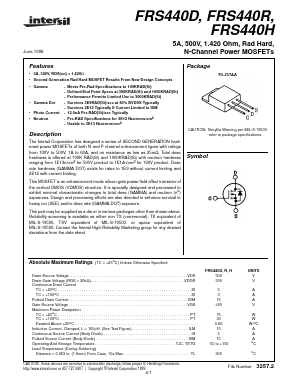 FRS440H Datasheet PDF Intersil