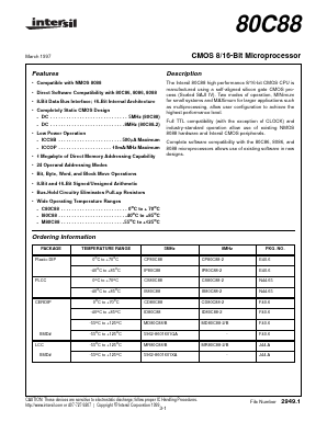 IS80C88-2 Datasheet PDF Intersil