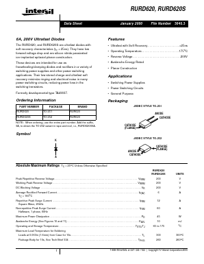 RUR620 Datasheet PDF Intersil
