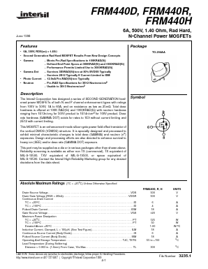 FRM440D Datasheet PDF Intersil