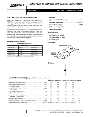 RHRU75100 Datasheet PDF Intersil