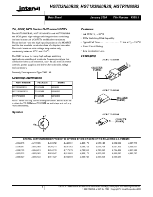 HGT1S3N60B3S Datasheet PDF Intersil