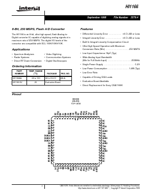HI1166-EV Datasheet PDF Intersil